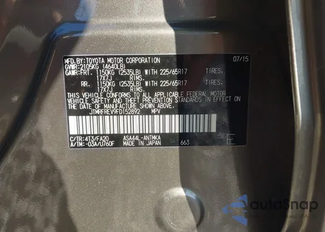 2015 Toyota Rav4 Xle из США, поврежденный, VIN JTMRFREV9FD152892